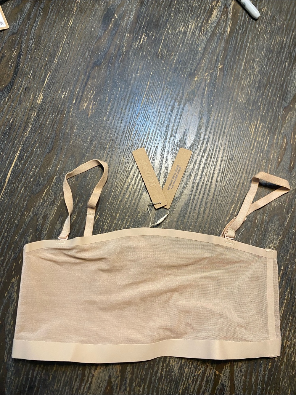 SKIMS Sheer clay Light Nude Strapless Bandeau Bralette